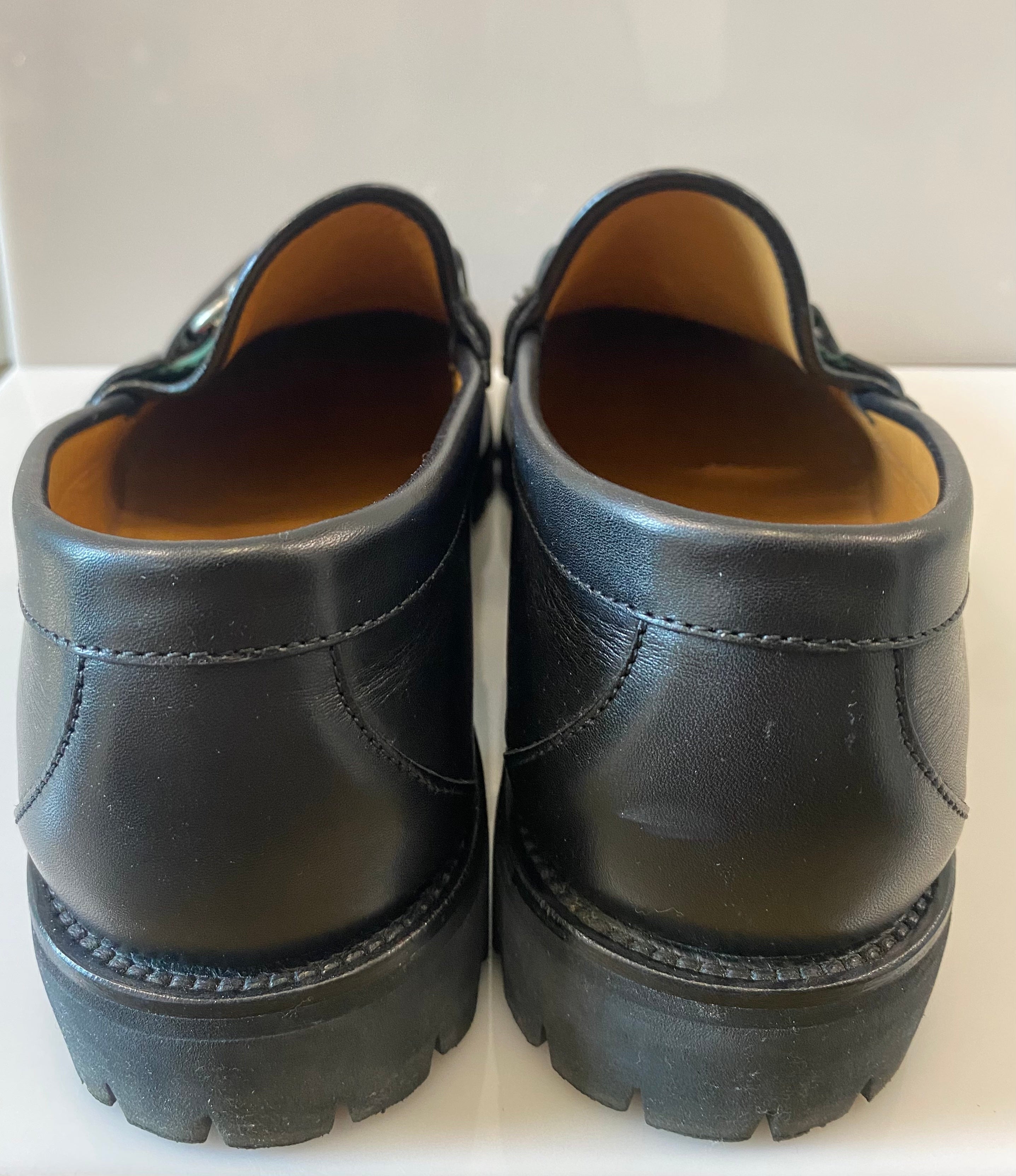 GUCCI MEN'S HORSEBIT WEB LUG SOLE LOAFERS