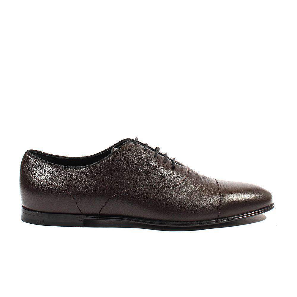Gucci Men's Shoes Brown Pebbled Leather Oxfords (GGM1543)