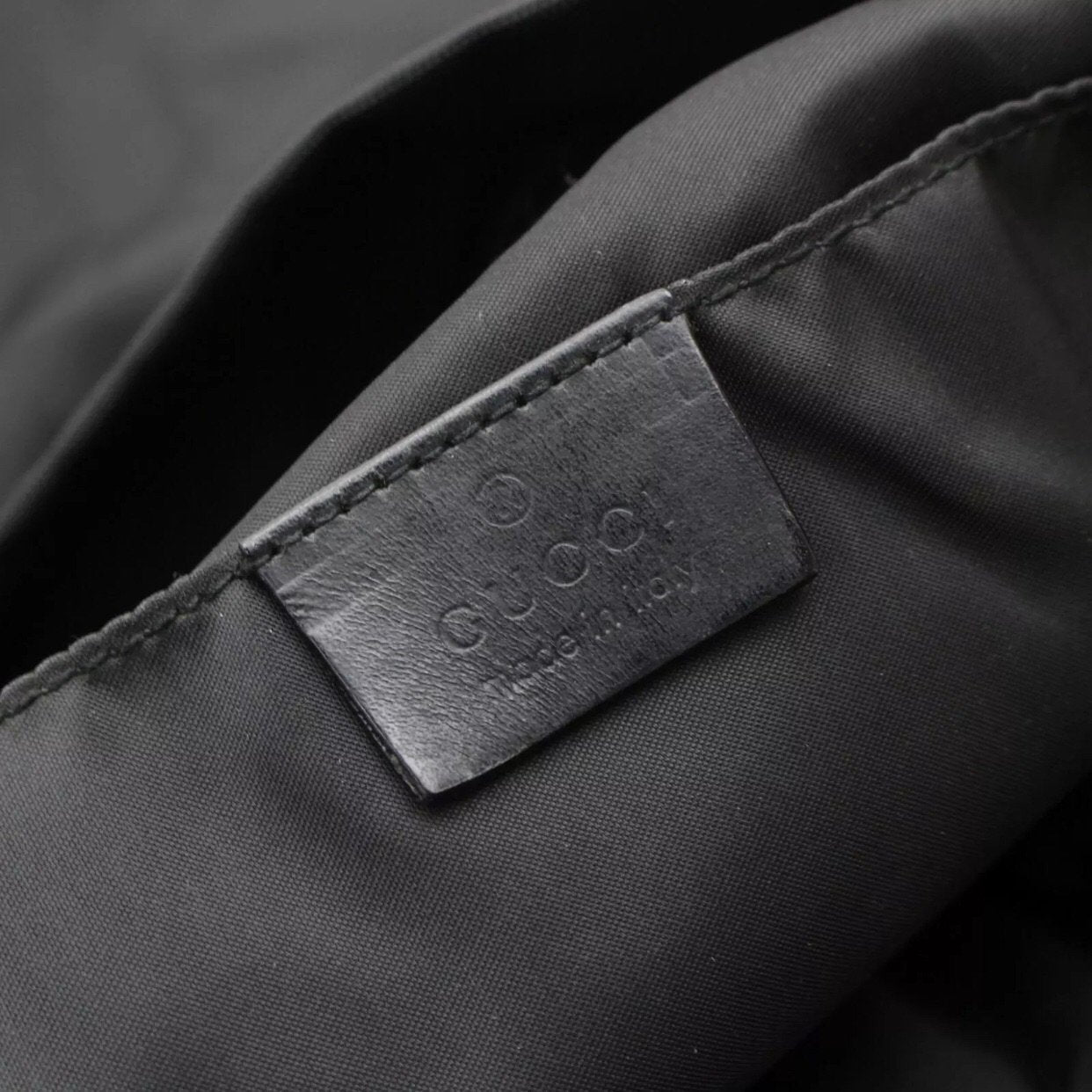 Gucci Nylon Drawstring Bucket Tote Bag