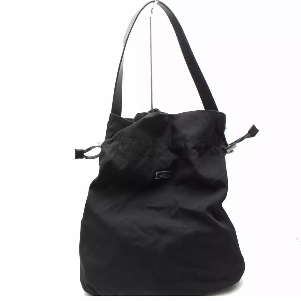 Gucci Nylon Drawstring Bucket Tote Bag-Bags-Gucci-Black-JustGorgeousStudio.com