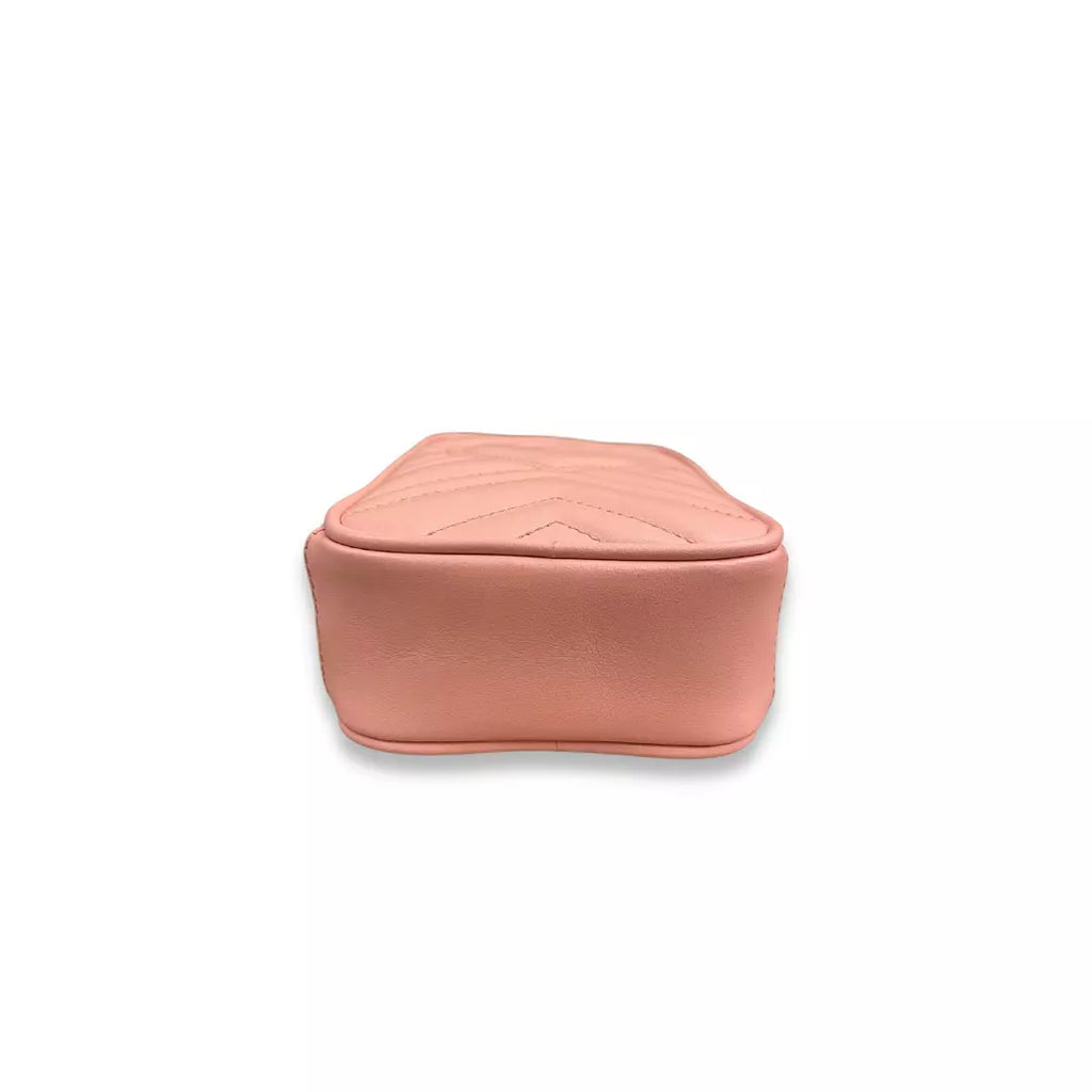 Gucci Pink Matelassé Leather GG Marmont Mini Bag