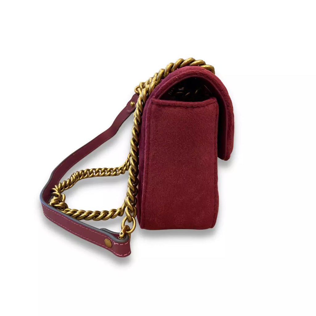 GUCCI PURPLE VELVET MARMONT BAG