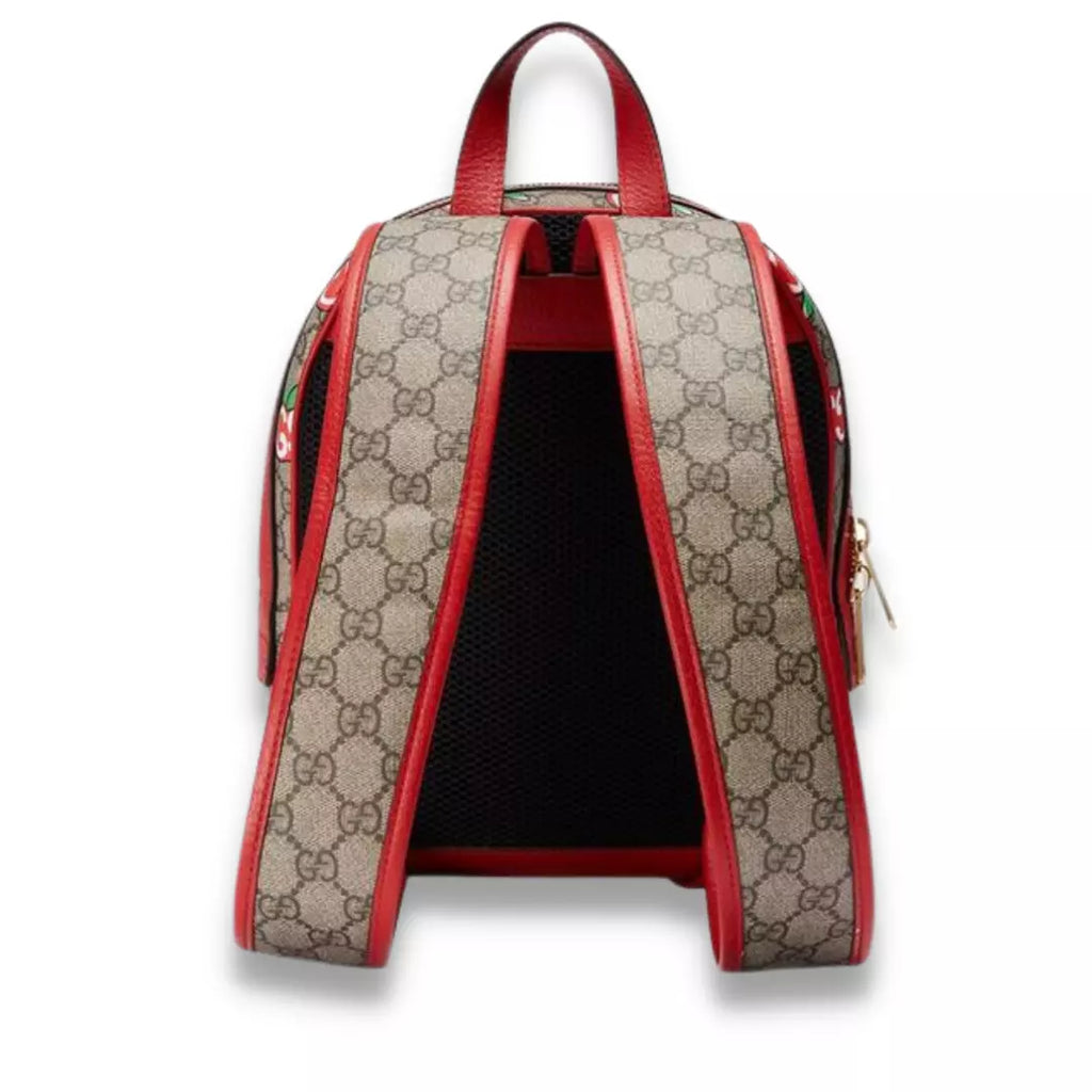 Gucci Red GG Supreme Canvas Apple Backpack