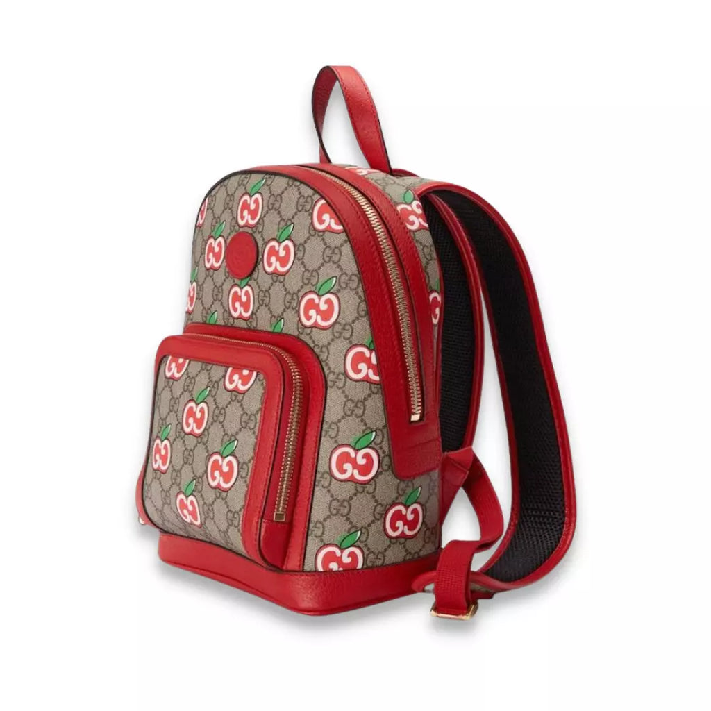 Gucci Red GG Supreme Canvas Apple Backpack