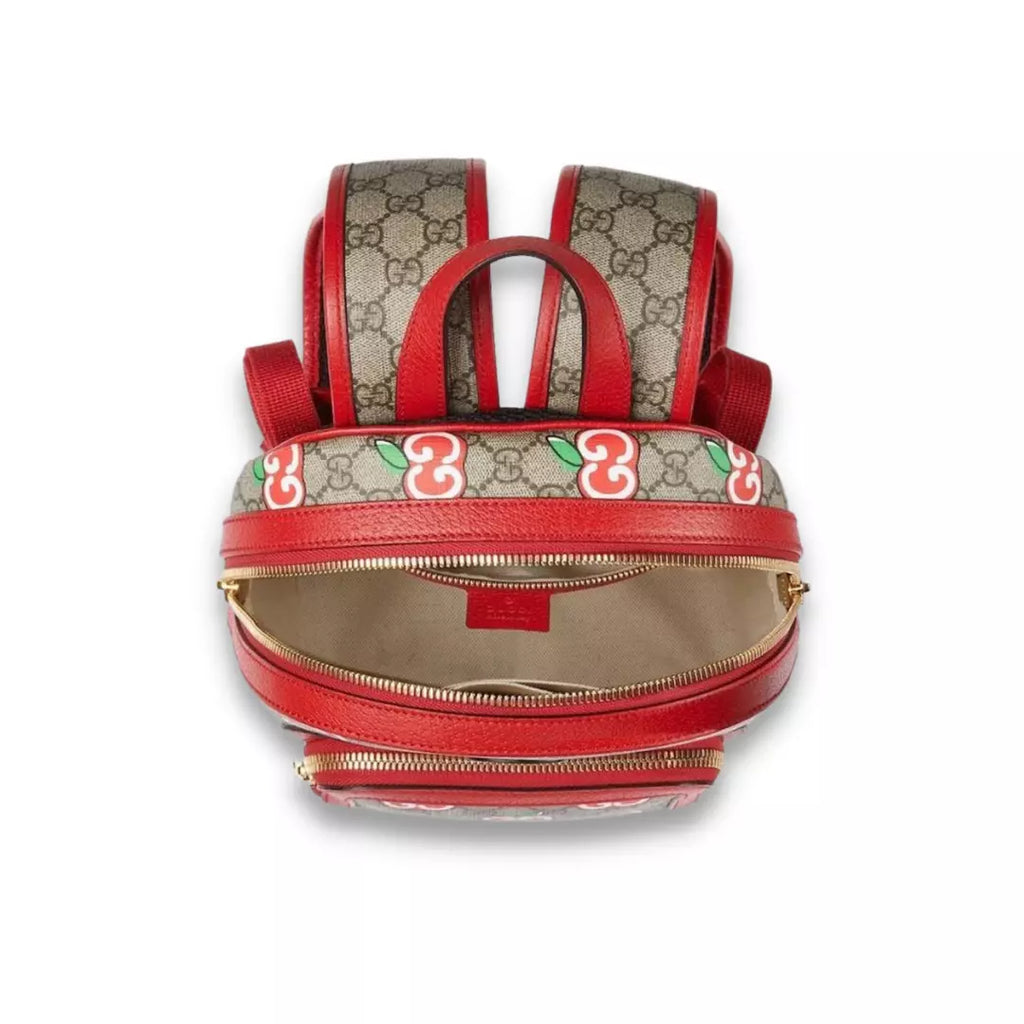 Gucci Red GG Supreme Canvas Apple Backpack