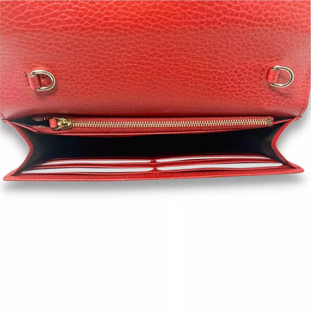 Gucci Red Leather Interlocking Bag
