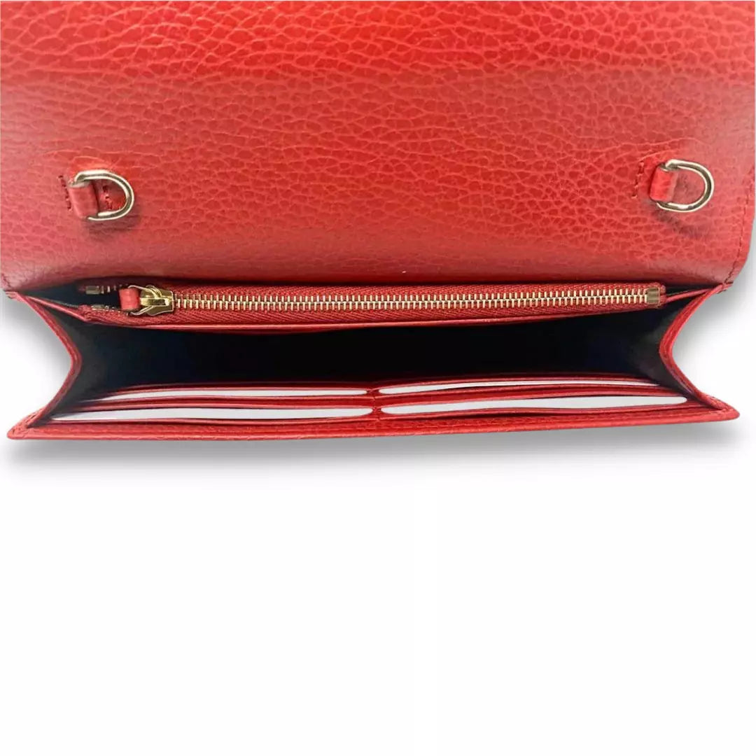 Gucci Red Leather Interlocking Bag