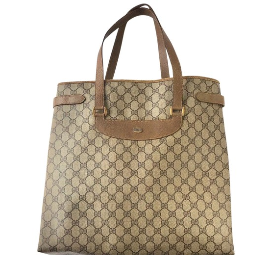 Gucci Supreme Monogram GG Large Shopper Tote-Bags-Gucci-Brown-JustGorgeousStudio.com