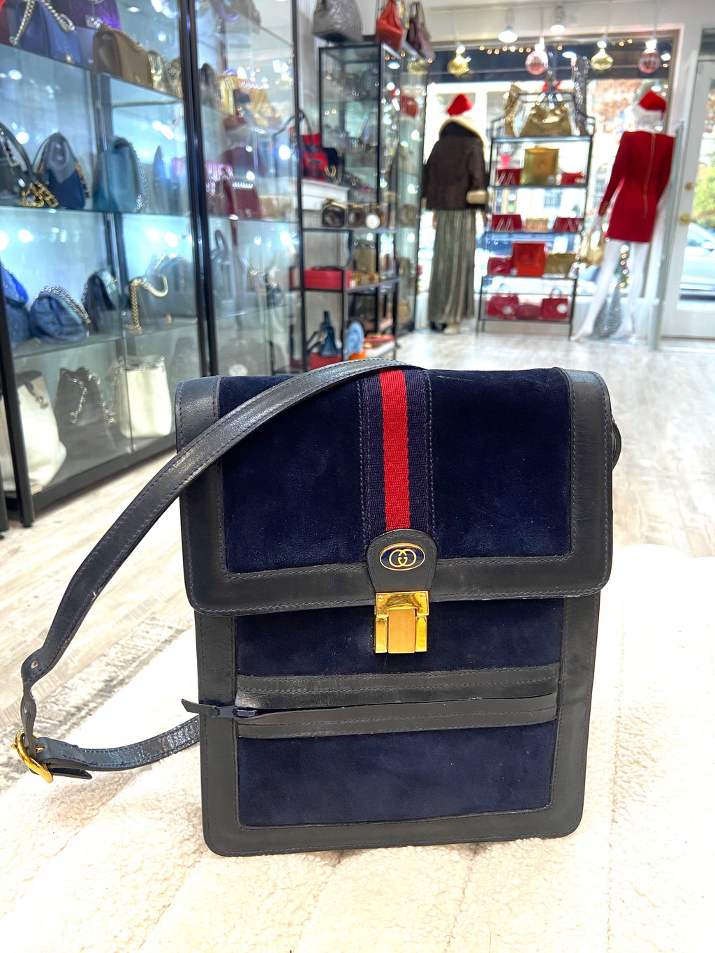 GUCCI VINTAGE WEB CROSSBODY MESSENGER BAG