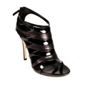 Gucci Women's Designer Shoes Black Leather/Patent Leather Laser Cut High Heels (GGW3001)