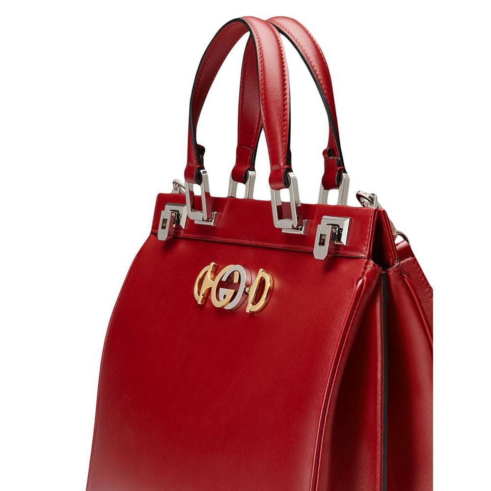 Gucci Zumi Women's Handbag Red MEDIUM Smooth Calf-Skin Leather Shoulder Bag (GG2053)