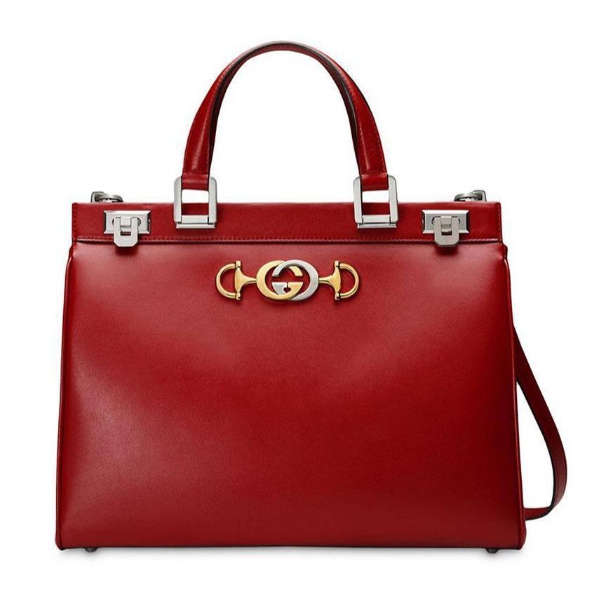 Gucci Zumi Women's Handbag Red MEDIUM Smooth Calf-Skin Leather Shoulder Bag (GG2053)