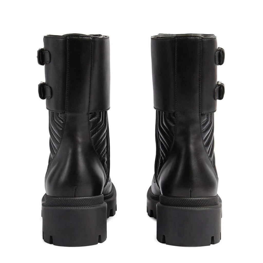 GUCCI GG FRANCES MATELASSE PLATFORM COMBAT BOOTS