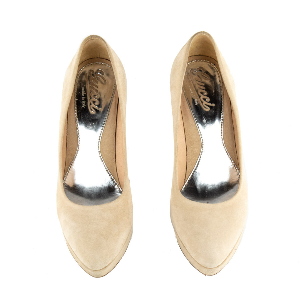 Gucci Beige Suede Platform Pumps Size US 7.5 | EU 37.5