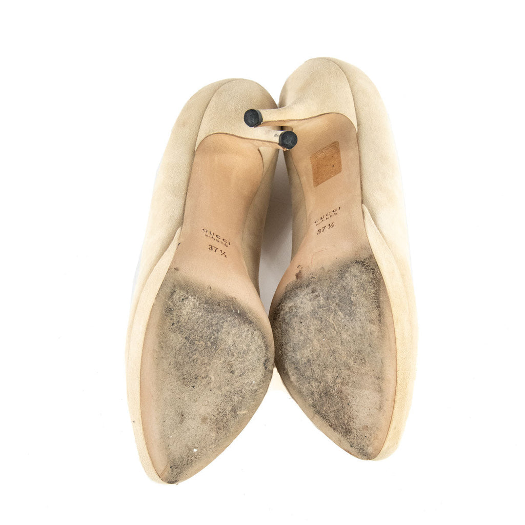 Gucci Beige Suede Platform Pumps Size US 7.5 | EU 37.5