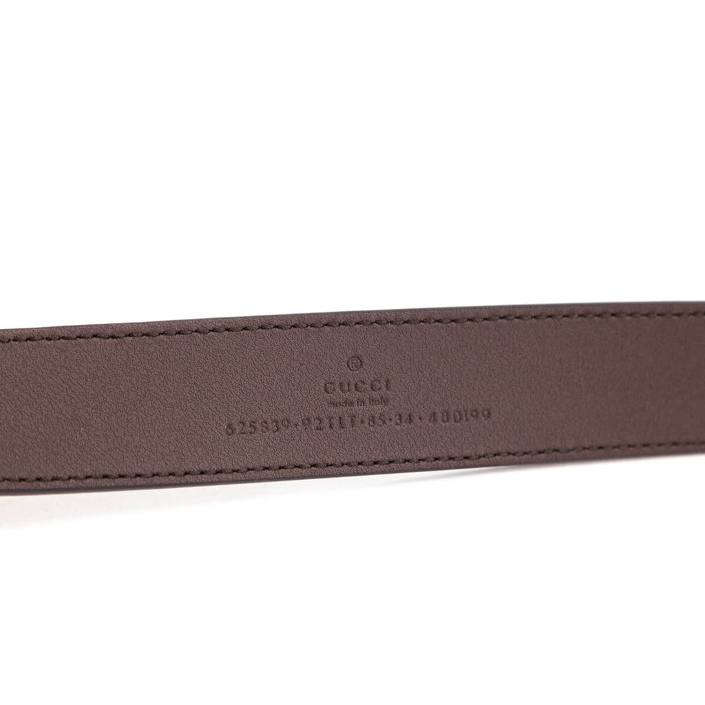 Gucci Beige & Ebony Canvas GG Supreme Monogram Marmont Belt Size S