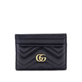 Gucci Black Calfskin Matelasse GG Marmont Card Holder