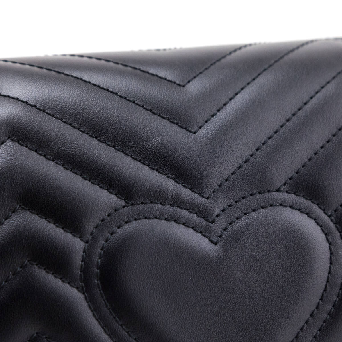 Gucci Black Calfskin Matelasse Small GG Marmont Shoulder Bag
