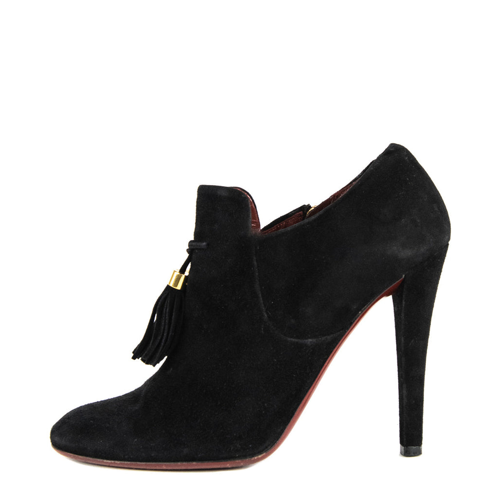 Gucci Black Suede Tassel Loafer Pumps Size Size US 10 | EU 40
