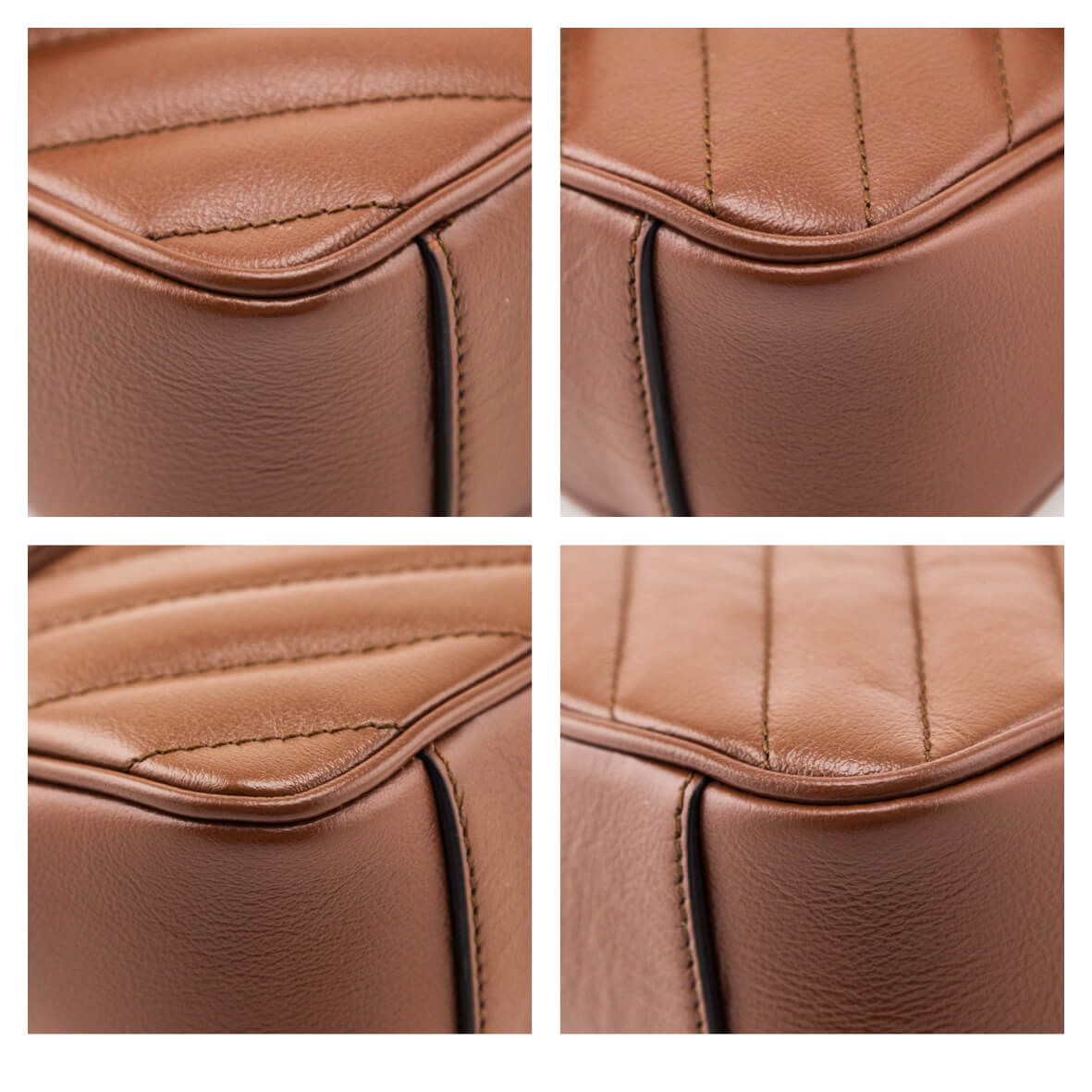 Gucci Brown Diagonal Matelasse Calfskin GG Marmont Mini Shoulder Bag