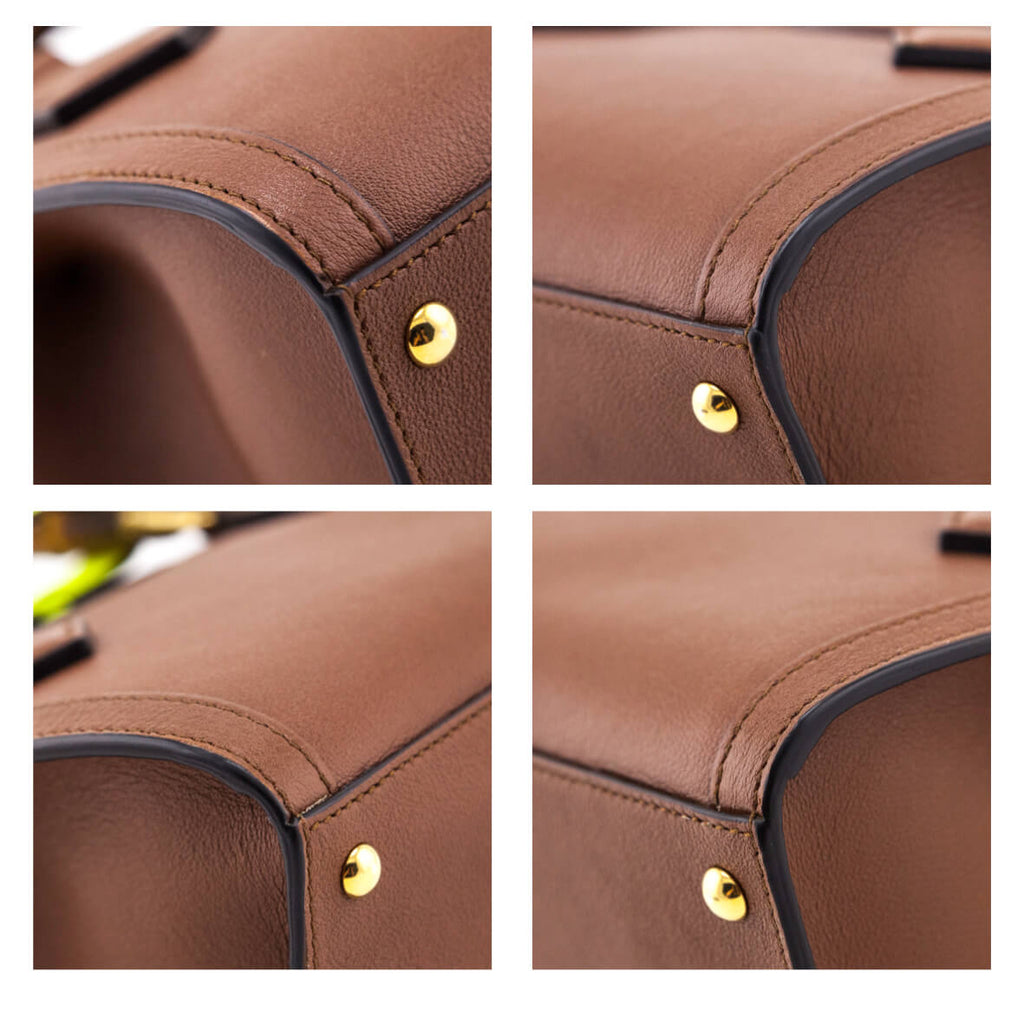 Gucci Cuir & Yellow Fluo Wonka Grain Calfskin Mini Diana Bag
