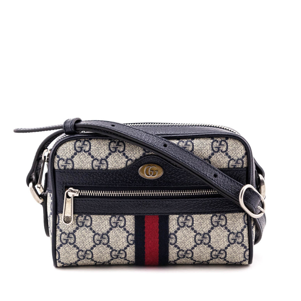 Gucci Navy GG Supreme Mini Ophidia GG Crossbody