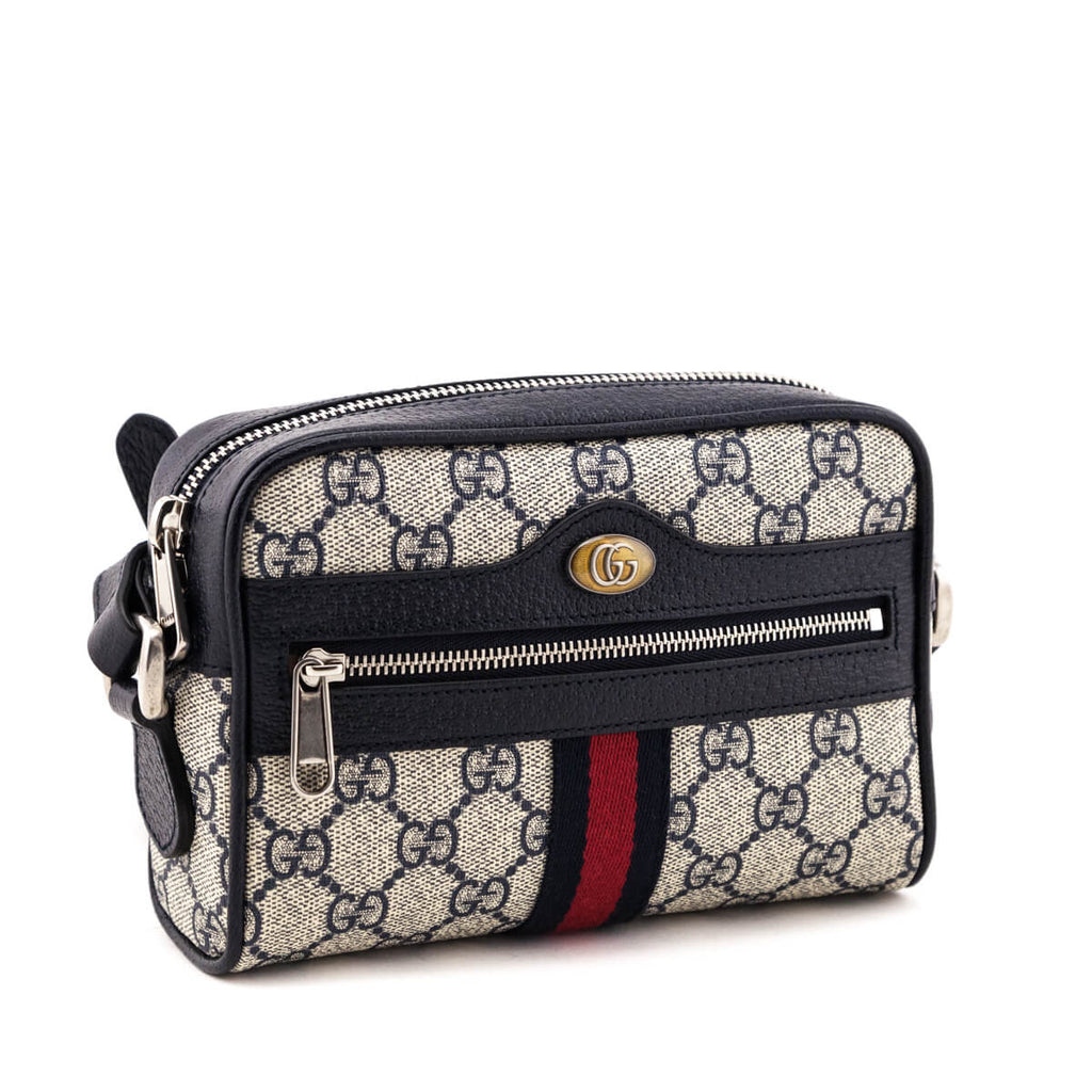 Gucci Navy GG Supreme Mini Ophidia GG Crossbody