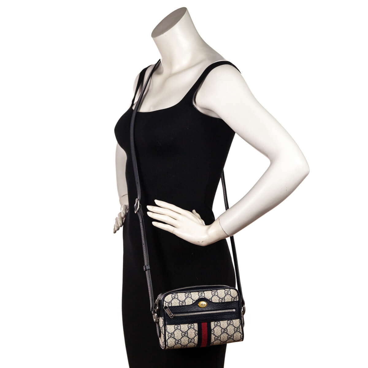 Gucci Navy GG Supreme Mini Ophidia GG Crossbody