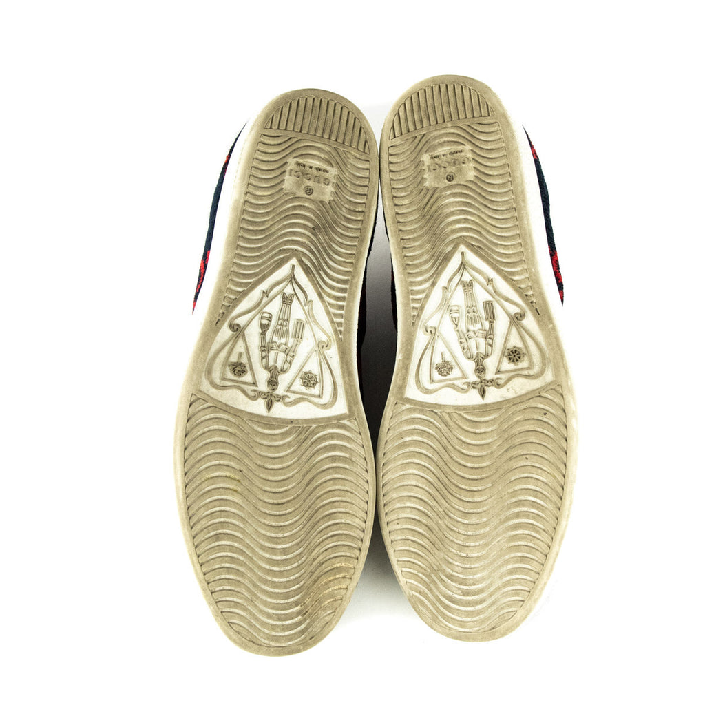 Gucci Navy & Red Velvet GG Ace Sneakers Size US 9 | EU 39