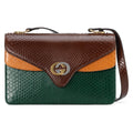 GUCCI GG PYTHON TRICOLOR ACCORDION SHOULDER BAG