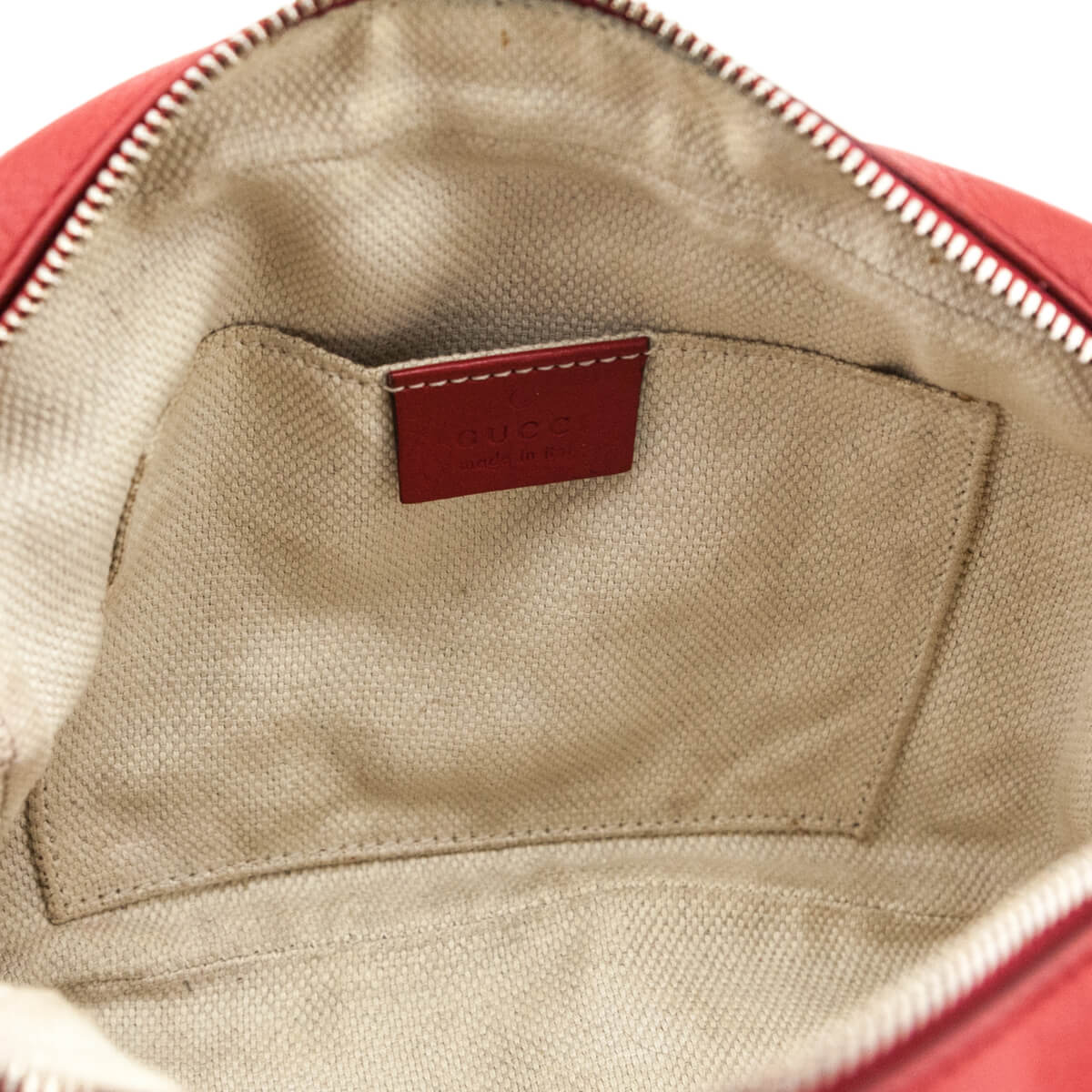 Gucci Red Pebbled Calfskin Soho Disco Crossbody