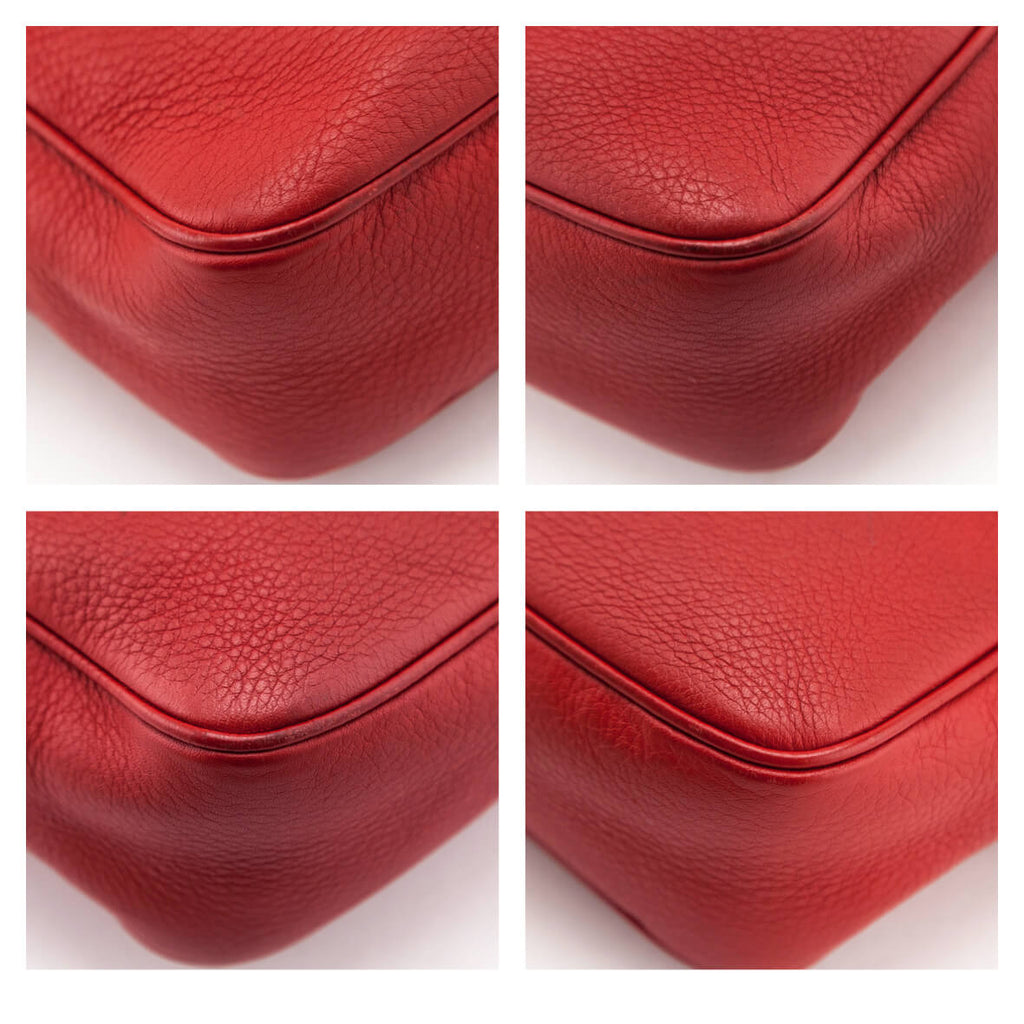 Gucci Red Pebbled Calfskin Soho Disco Crossbody