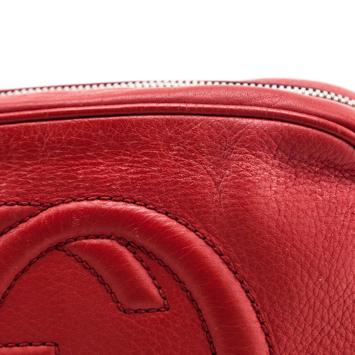 Gucci Red Pebbled Calfskin Soho Disco Crossbody
