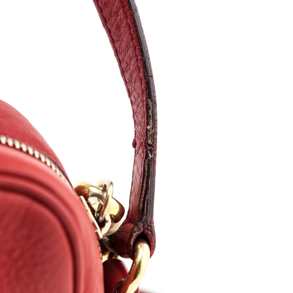 Gucci Red Pebbled Calfskin Soho Disco Crossbody