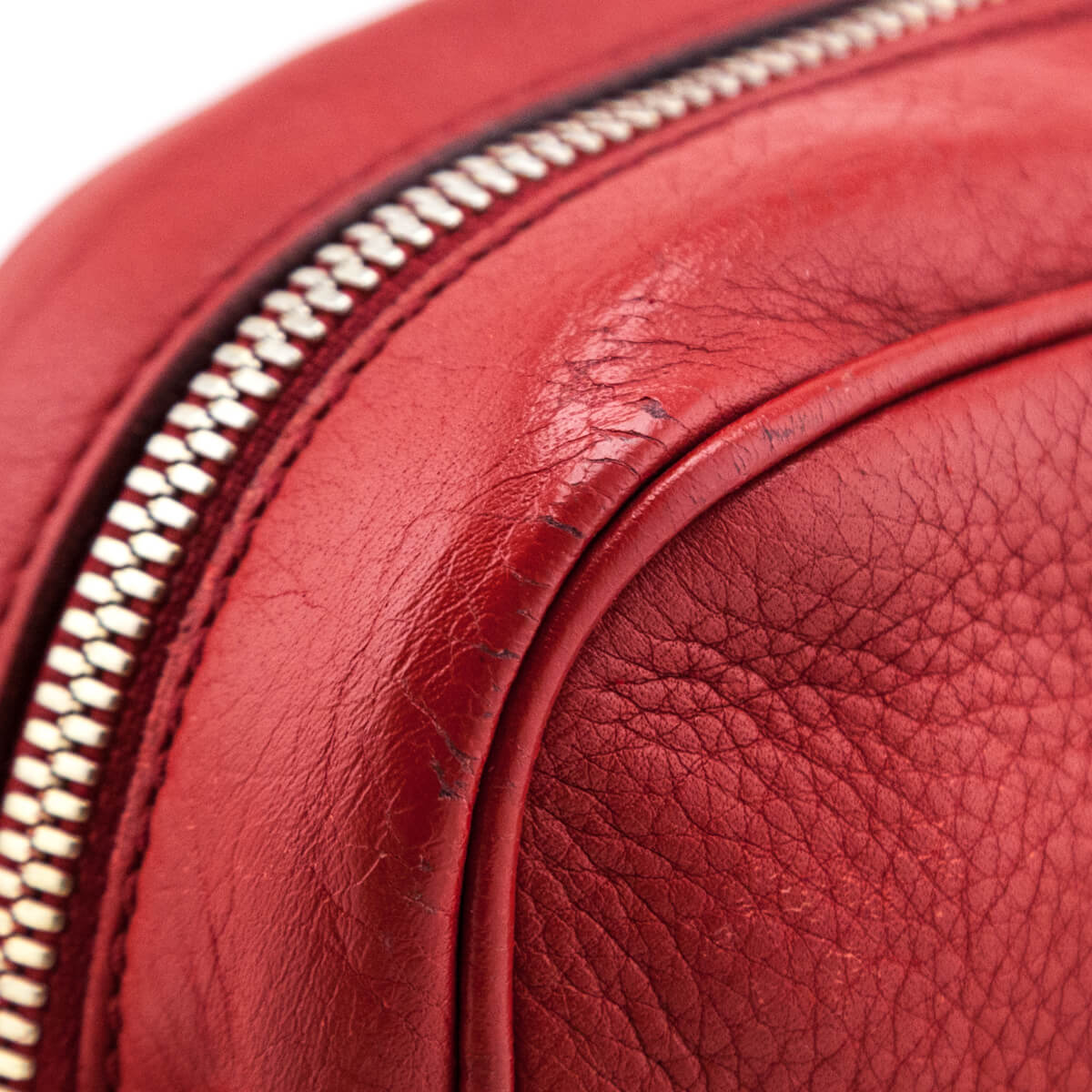 Gucci Red Pebbled Calfskin Soho Disco Crossbody