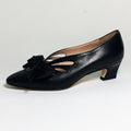 Gucci Black Leather Pump with Cut-out and ribbon Bow Sz 37.5 (7.5)