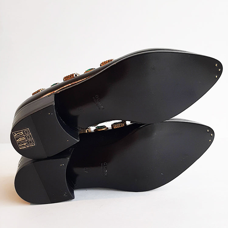 Gucci Mid-Heel Pump with Green Stones Sz 37 (7)