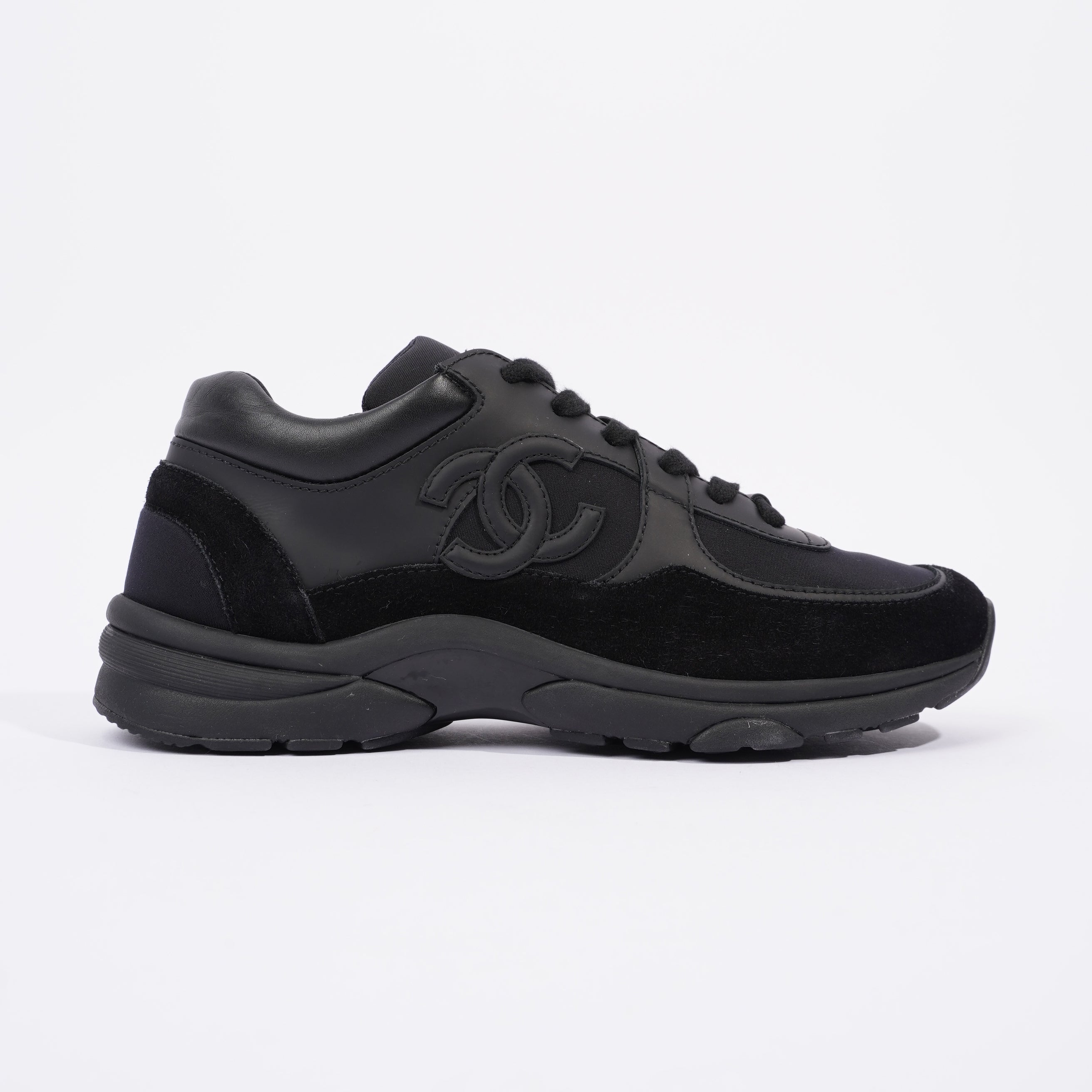 Chanel CC Logo Sneaker Black Suede EU 38 UK 5
