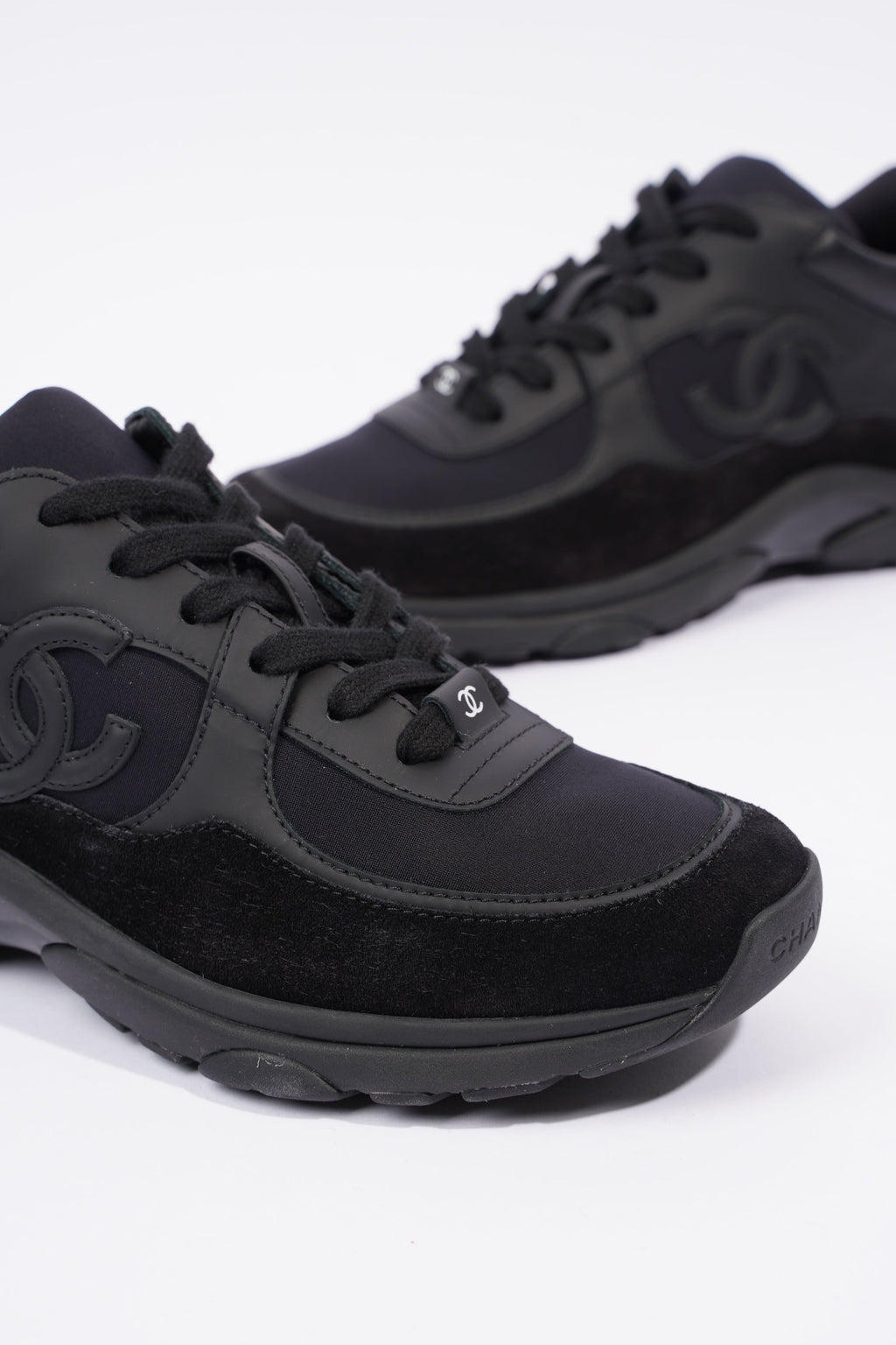 Chanel CC Logo Sneaker Black Suede EU 38 UK 5