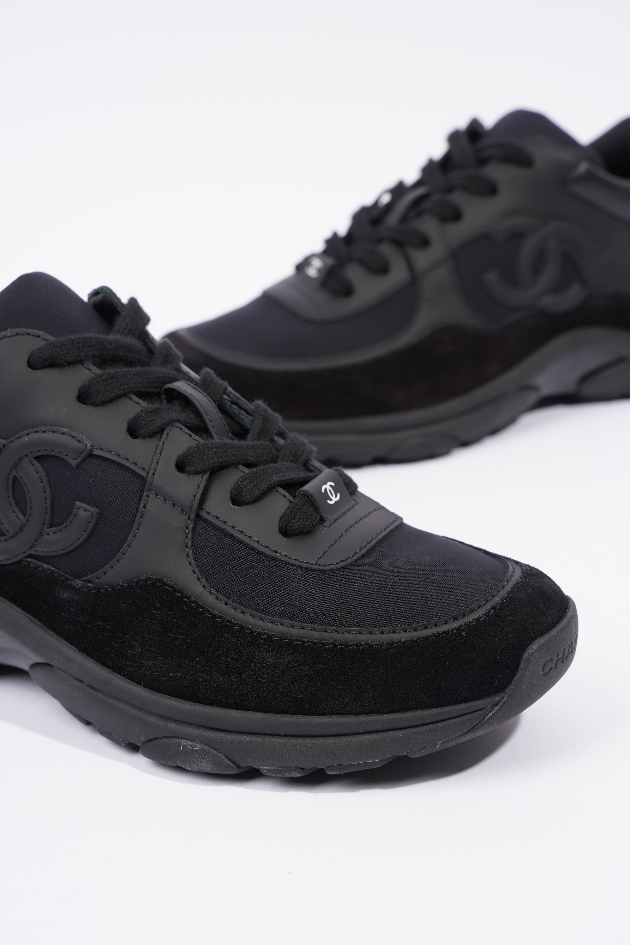 Chanel CC Logo Sneaker Black Suede EU 38 UK 5