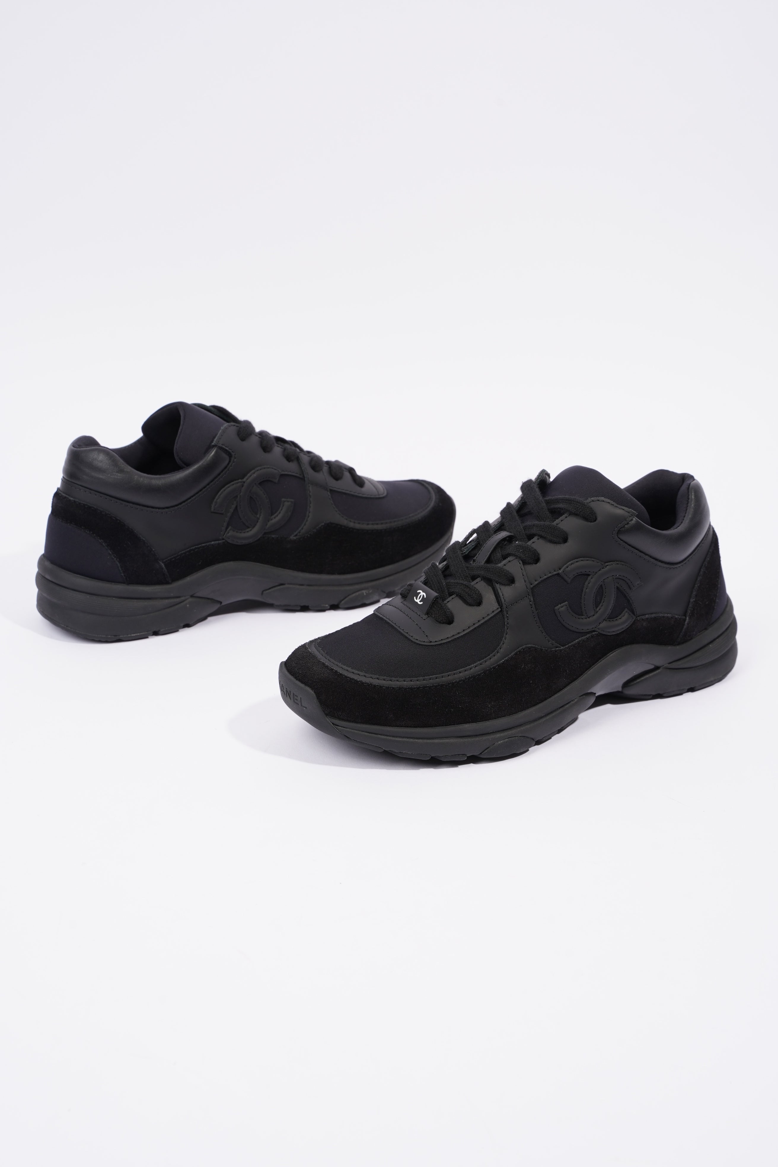 Chanel CC Logo Sneaker Black Suede EU 38 UK 5