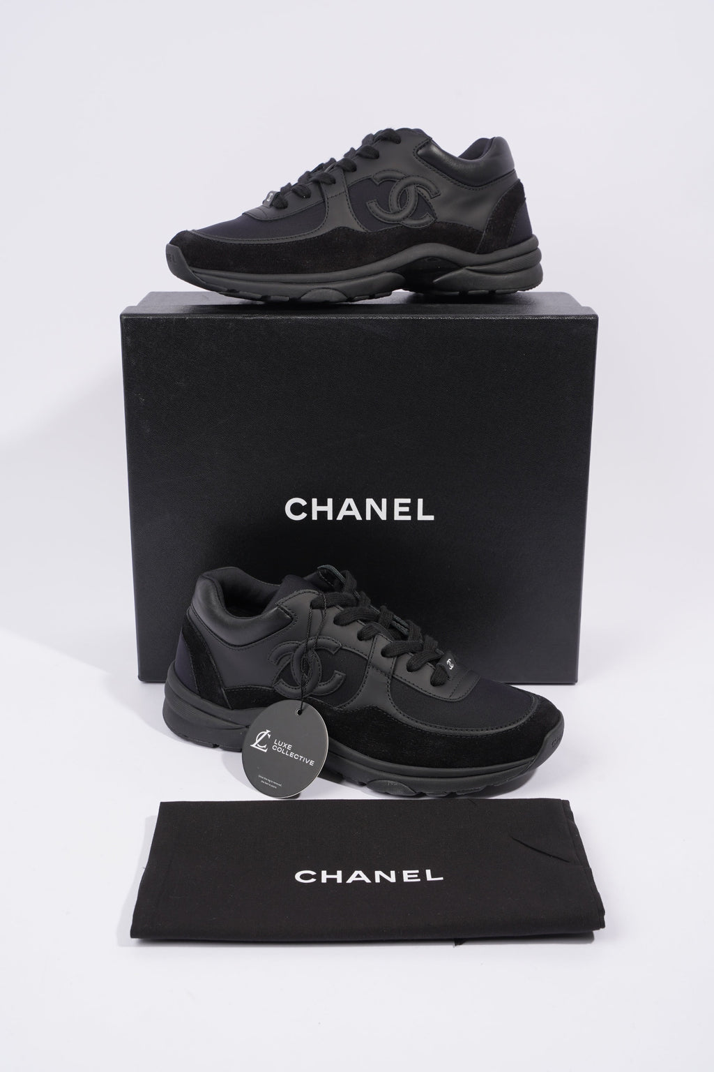 Chanel CC Logo Sneaker Black Suede EU 38 UK 5