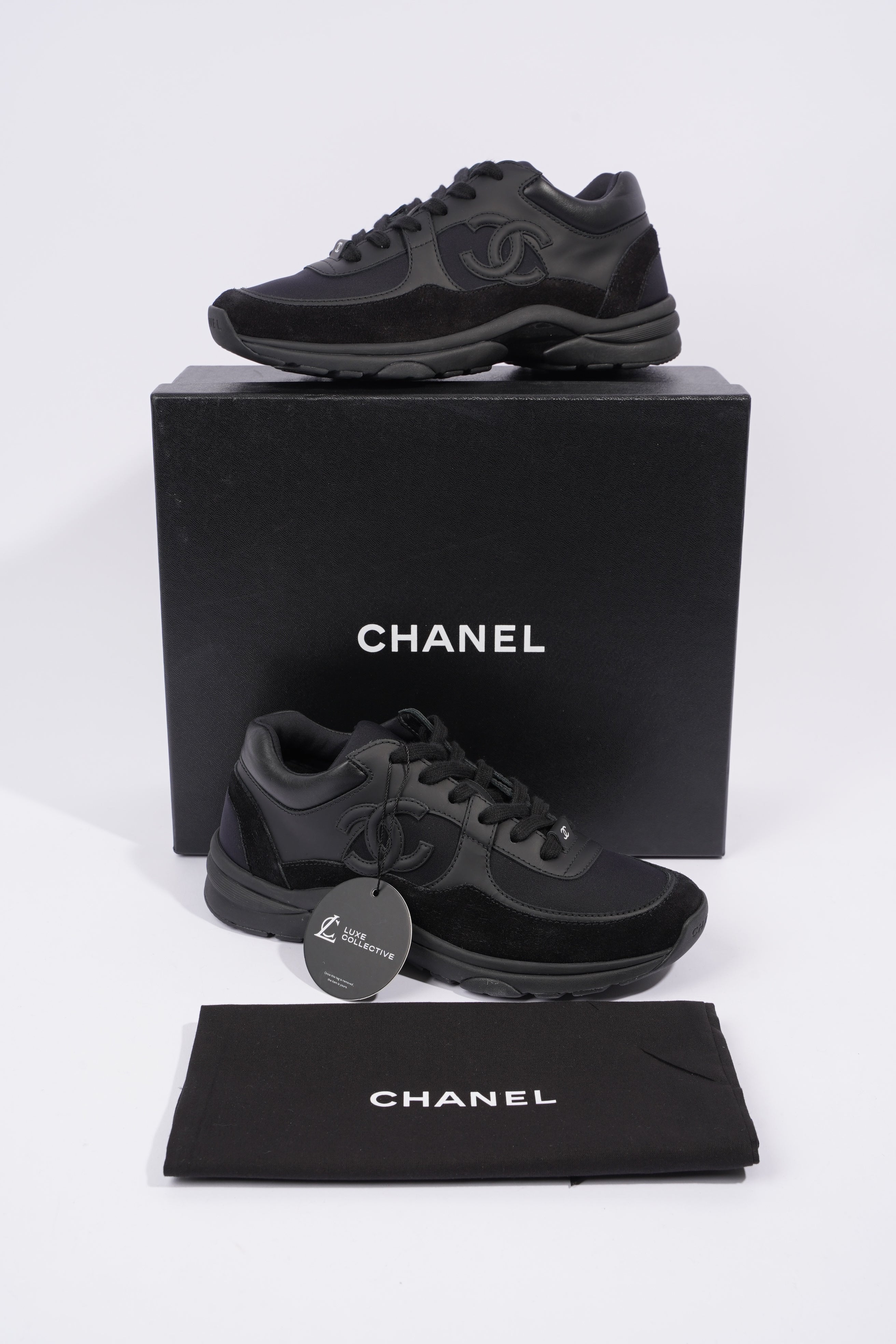 Chanel CC Logo Sneaker Black Suede EU 38 UK 5