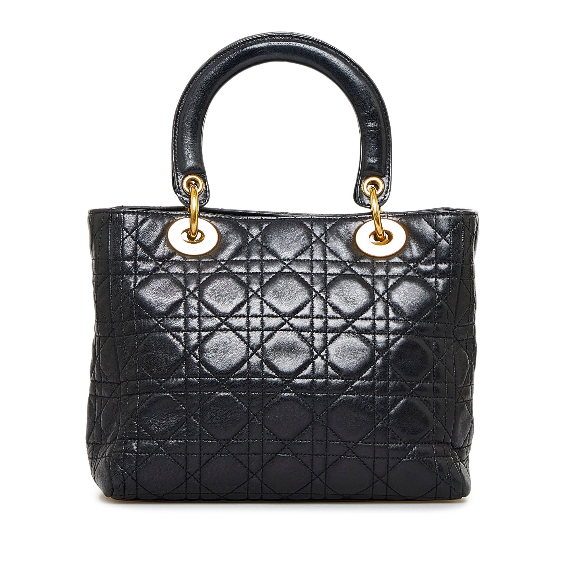 Dior Lady Dior Medium Black Cannage Quilted Leather