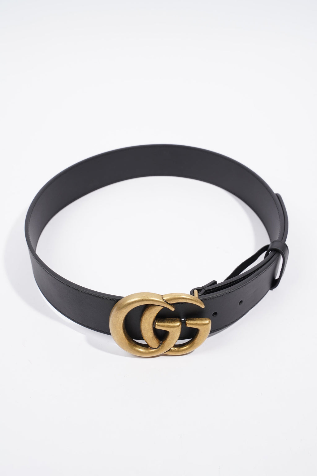 Gucci Marmont Belt Black / Gold Leather 75cm 30"
