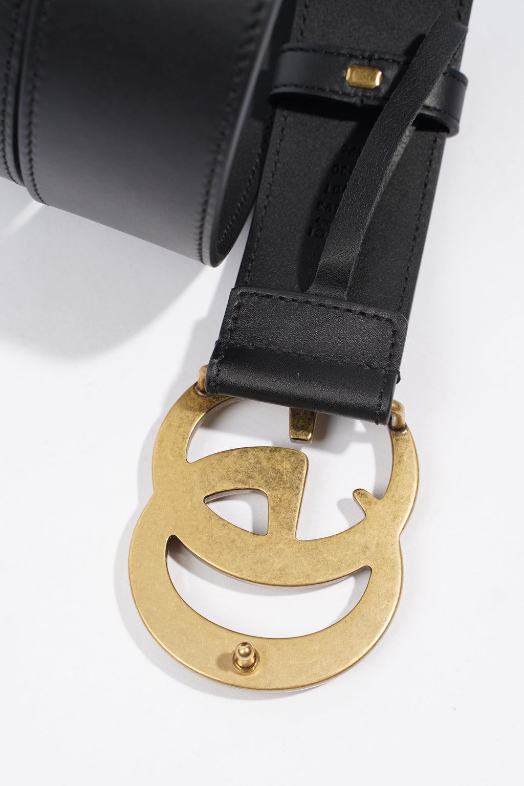 Gucci Marmont Belt Black / Gold Leather 75cm 30"