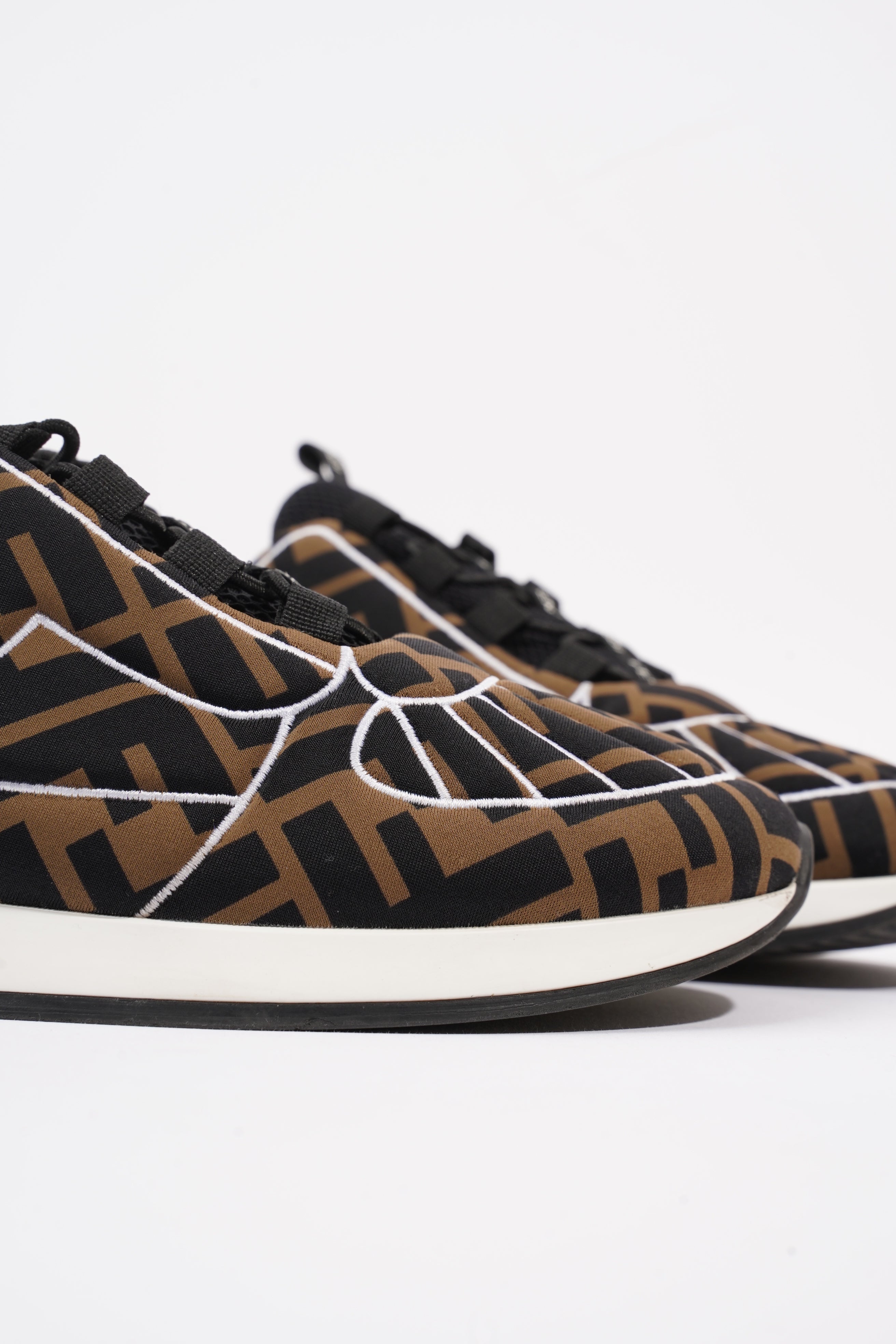 Fendi Freedom Black / Brown / White Neoprene EU 37 UK 4
