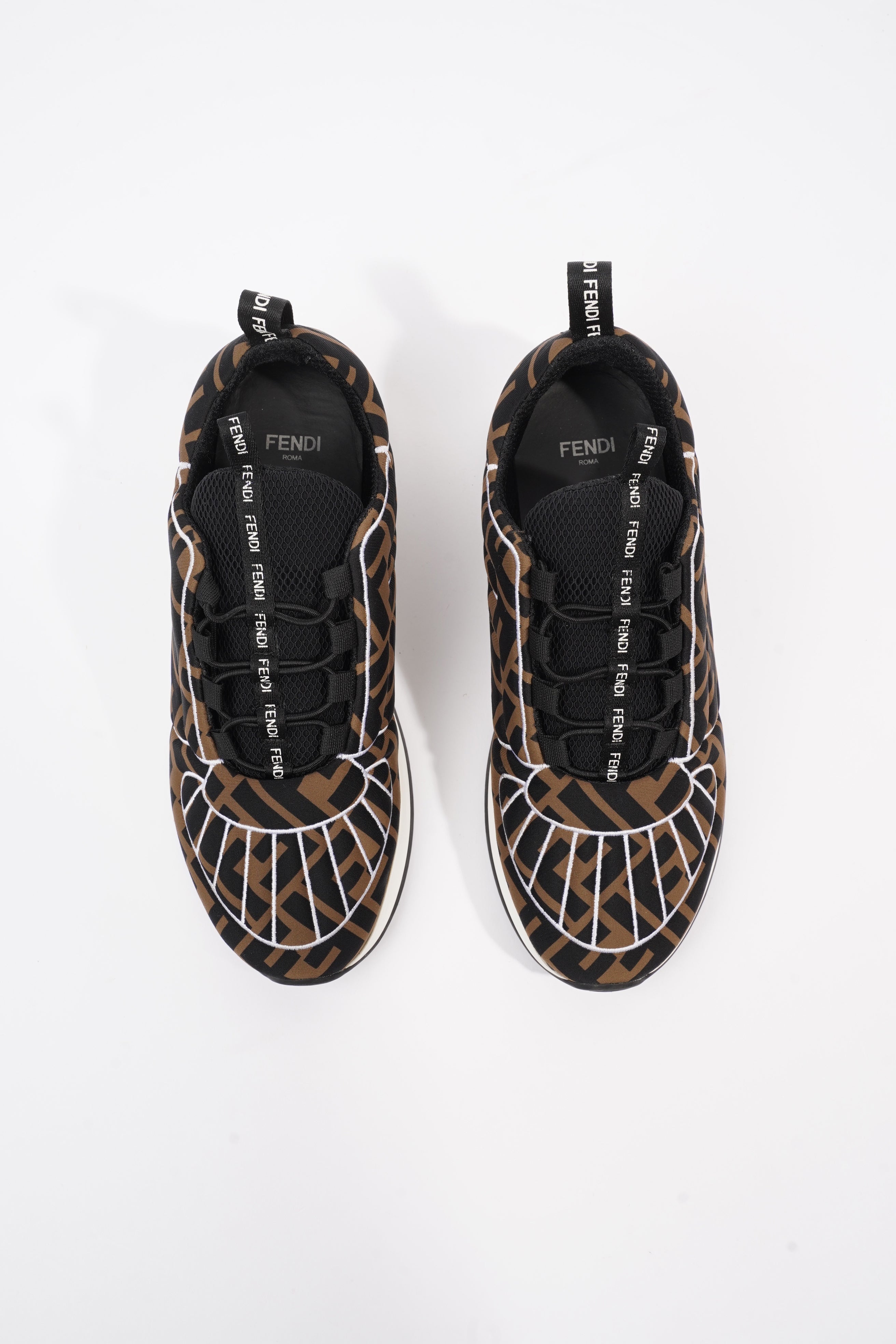 Fendi Freedom Black / Brown / White Neoprene EU 37 UK 4