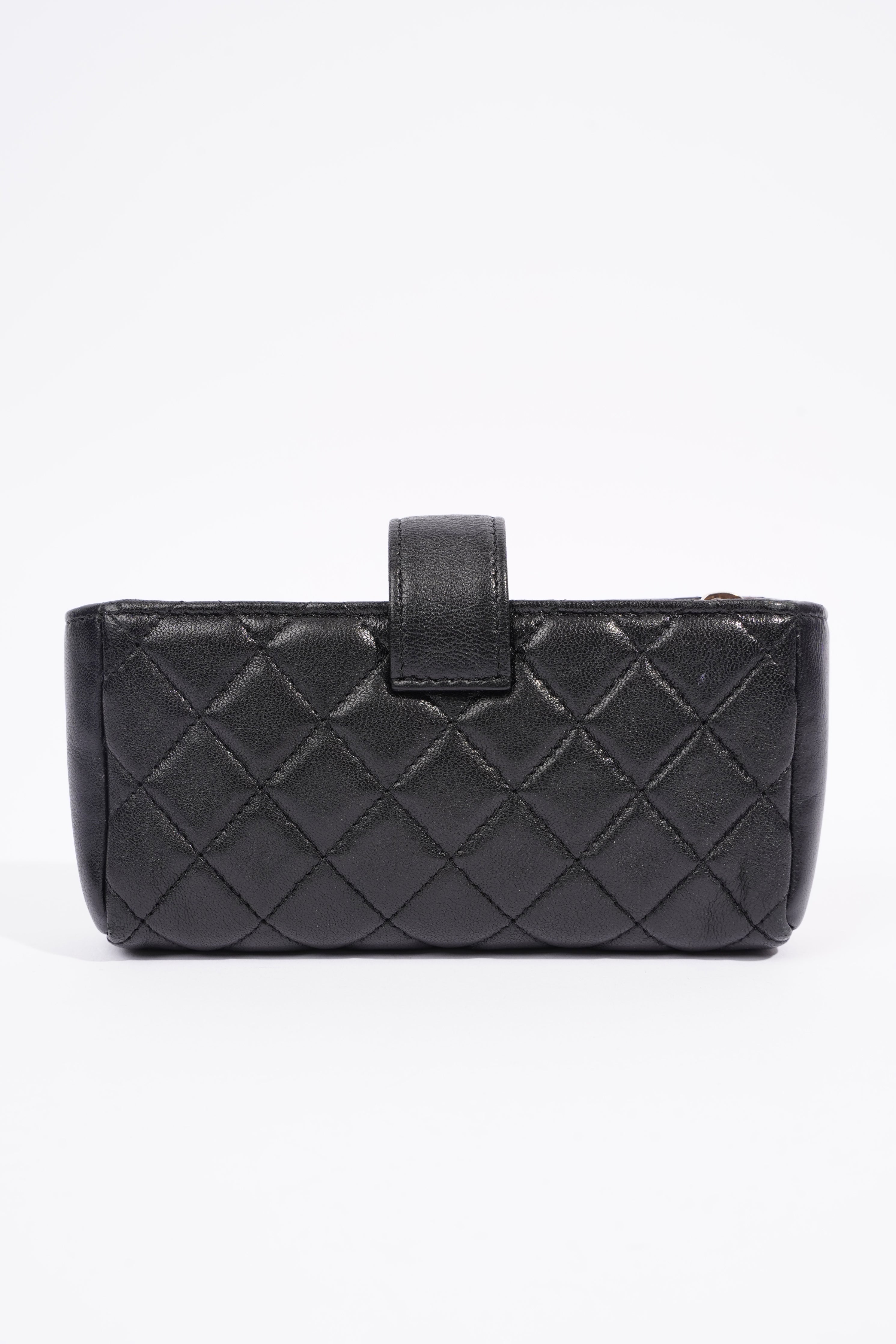 Chanel Zip Wallet Black Lambskin Leather