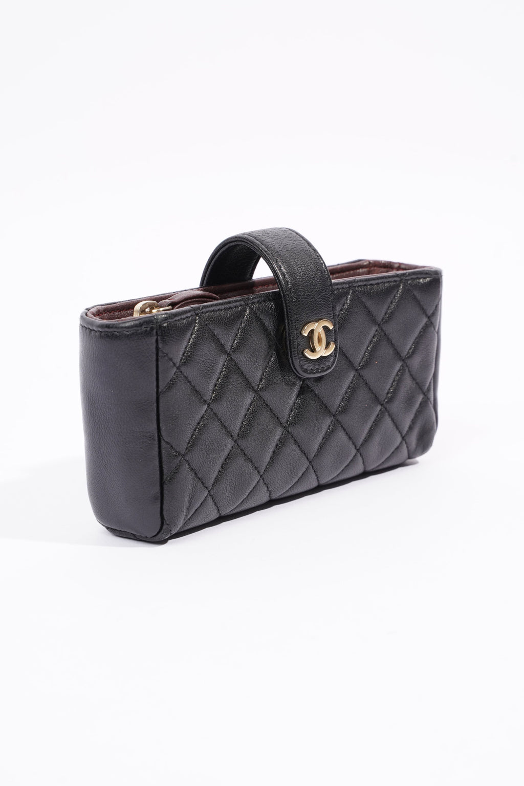 Chanel Zip Wallet Black Lambskin Leather